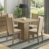 Juego de Comedor Madera con 4 sillas en MDF Tapizadas