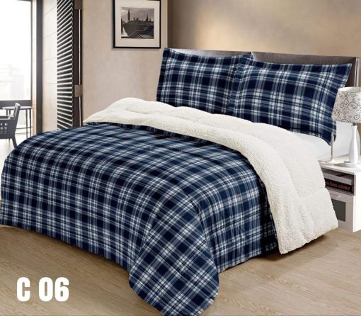 Acolchado 2 plazas sommier corderito doble faz liso/estampado