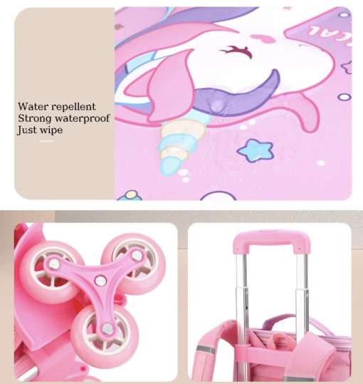 Mochila con Carrito y ruedas Unicornio - Imagen 5