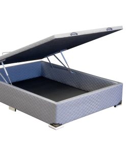 Box Baulera de 2 plazas Capitoneada en Tela Linum Gris