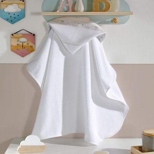 Toalla De Bebé Dohler Capucha Color Blanco