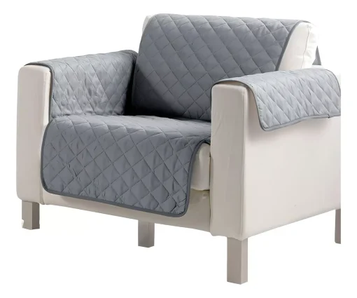Cubre Sofa Impermeable 1 Cuerpo Capitoneado Gris Oscuro
