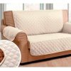 Cubre Sofa Impermeable 3 Cuerpos Capitoneado Beige