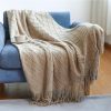 Manta Tejida Beige/ Gris