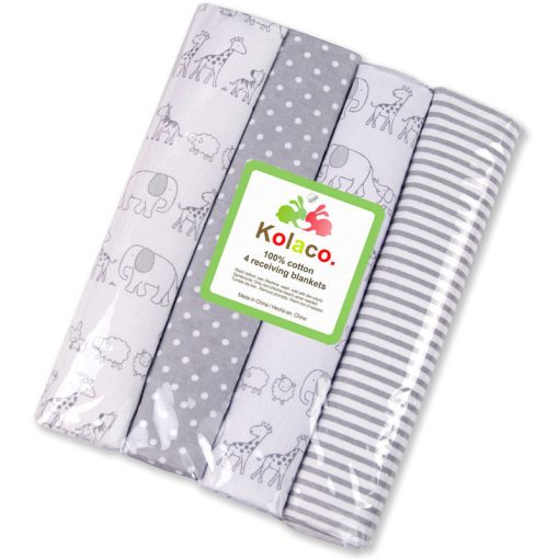Pack 4 Mantas Recibidoras de Bebé Gris