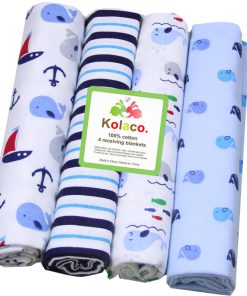 Pack 4 Mantas Recibidoras de Bebé Celeste