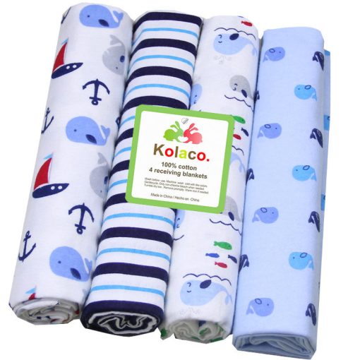 Pack 4 Mantas Recibidoras de Bebé Celeste