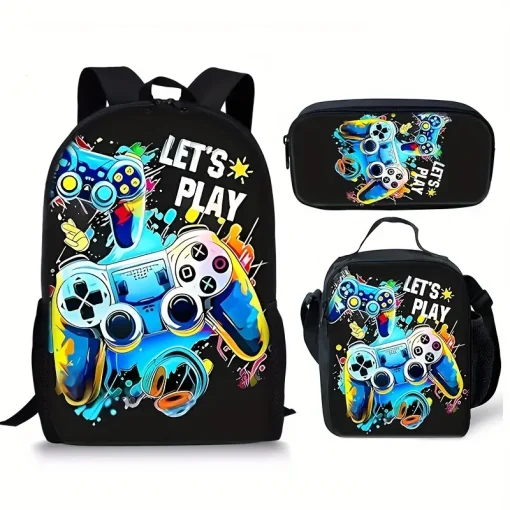 Set Escolar Mochila, Lunchera y Cartuchera Gamer - Imagen 6