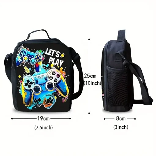 Set Escolar Mochila, Lunchera y Cartuchera Gamer - Imagen 3