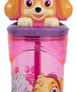 Vaso Alto con Tapa Paw Patrol 360 ml