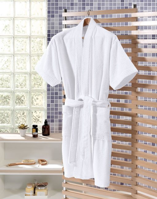 Bata de Baño Talle P Color Blanco 100%  Algodon