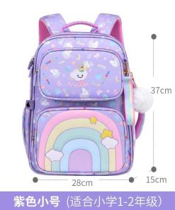 Mochila Escolar con Multiples Bolsillos y Accesorios Arcoiris