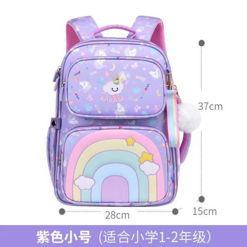 Mochila Escolar con Multiples Bolsillos y Accesorios Arcoiris