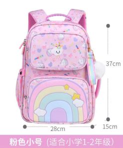 Mochila Escolar con Multiples Bolsillos y Accesorios Arcoiris