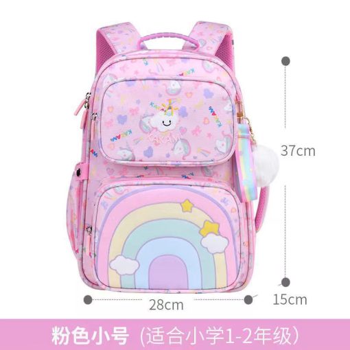 Mochila Escolar con Multiples Bolsillos y Accesorios Arcoiris