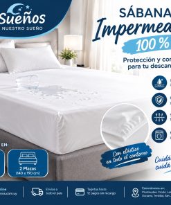 Sabana Inferior Ajustable Impermeable 2 plazas