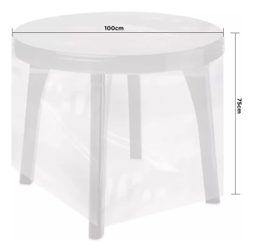 Funda Para Mesa Exterior Transparente 1 mt diametro - Imagen 2