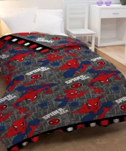Colcha Infantil 1 Plaza 100% Microfibra - Spiderman Gris