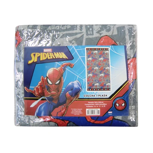 Colcha Infantil 1 Plaza 100% Microfibra - Spiderman Gris - Imagen 2