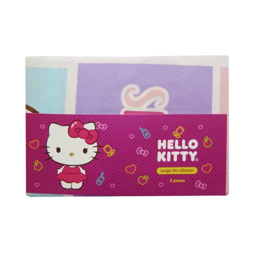 Juego Sábanas Infantil Hello Kitty 1 Plaza 100% Microfibra