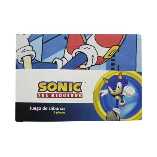 Juego Sábanas Infantiles Sonic 1 Plaza 100% Microfibra - AZUL FRANCIA - Imagen 3