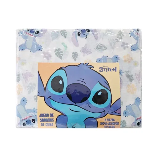 Juego Sábanas para Cuna 130 Hilos 100% Algodón - Stitch - Imagen 4