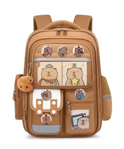 Mochila Escolar Capibara Impermeable Multiples Bolsillos y Capacidad