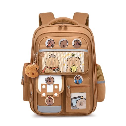 Mochila Escolar Capibara Impermeable Multiples Bolsillos y Capacidad