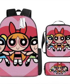Set Escolar Mochila Lunchera y Cartuchera Chicas Superpoderosas