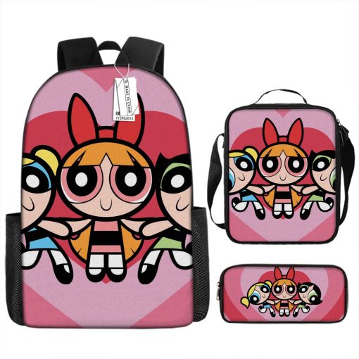 Set Escolar Mochila Lunchera y Cartuchera Chicas Superpoderosas