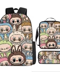 Set 3 Piezas Labubu Mochila Lunchera y Cartuchera