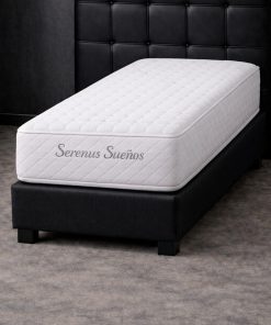 Conjunto Sommier Espuma 1 plaza x 20 Altura Capitoneado Alta Densidad