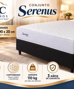 Conjunto Sommier D23 110 x 190 x 20 Capitoneado