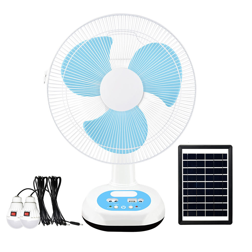Ventilador Solar con batería recargable eléctrica multifunción de 12/16 pulgadas