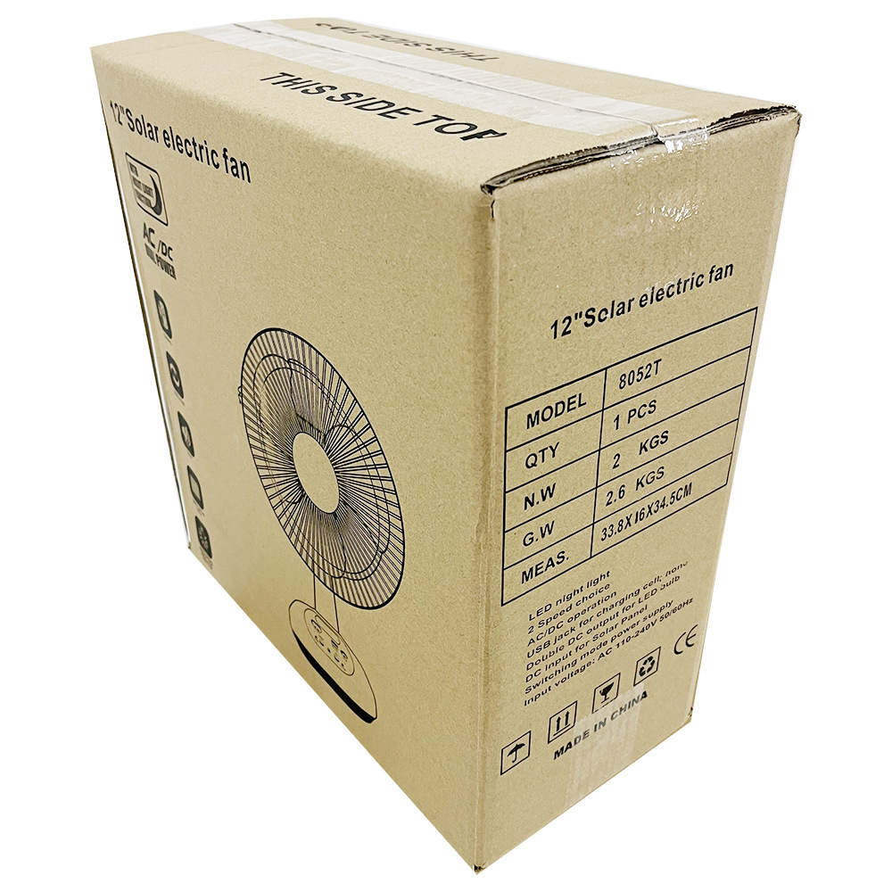 Ventilador Solar con batería recargable eléctrica multifunción de 12/16 pulgadas - Imagen 5